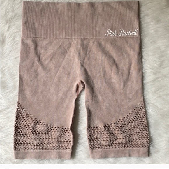 Pink Barbell Seamless Biker Shorts L - Picture 2 of 3